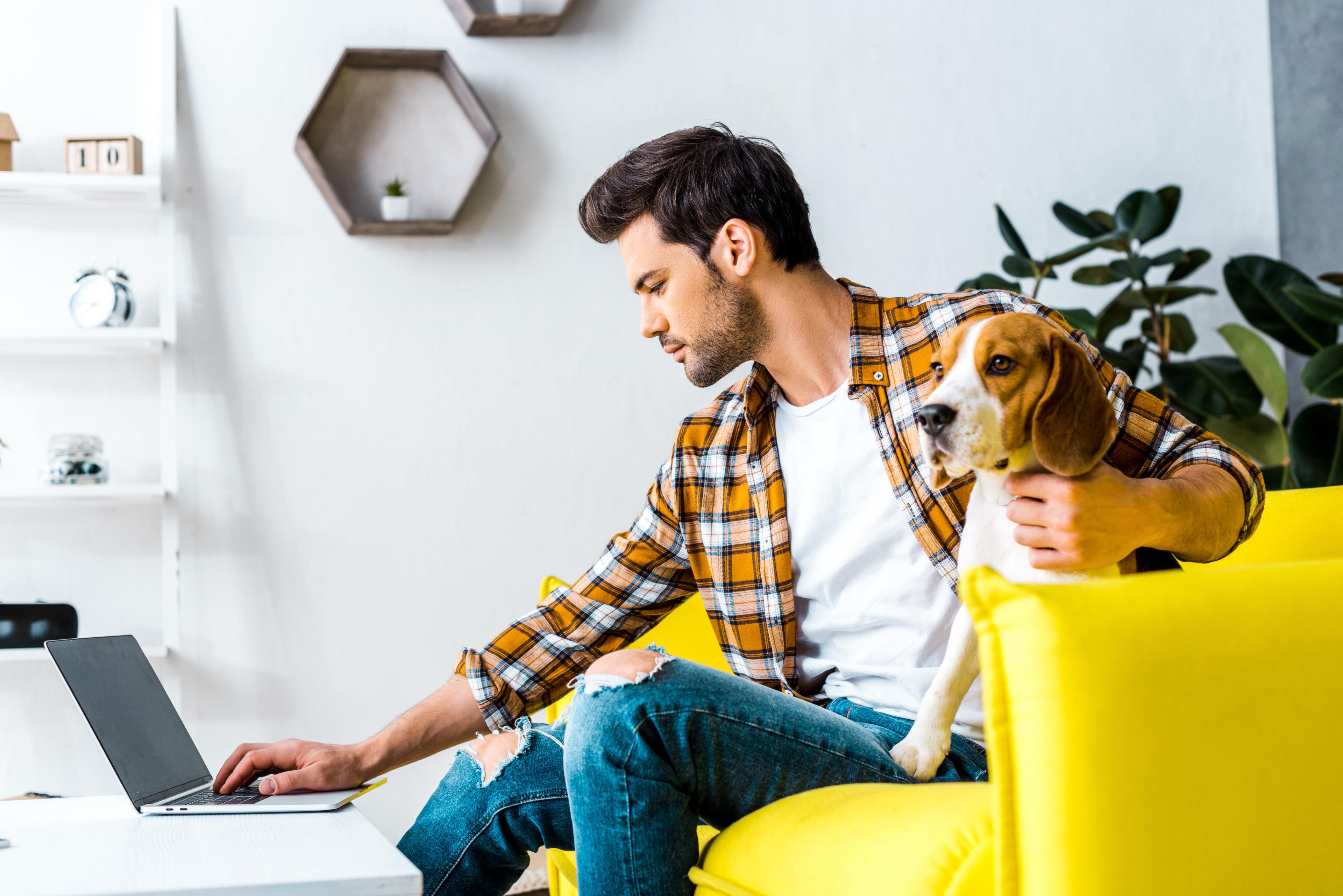 man using a computer