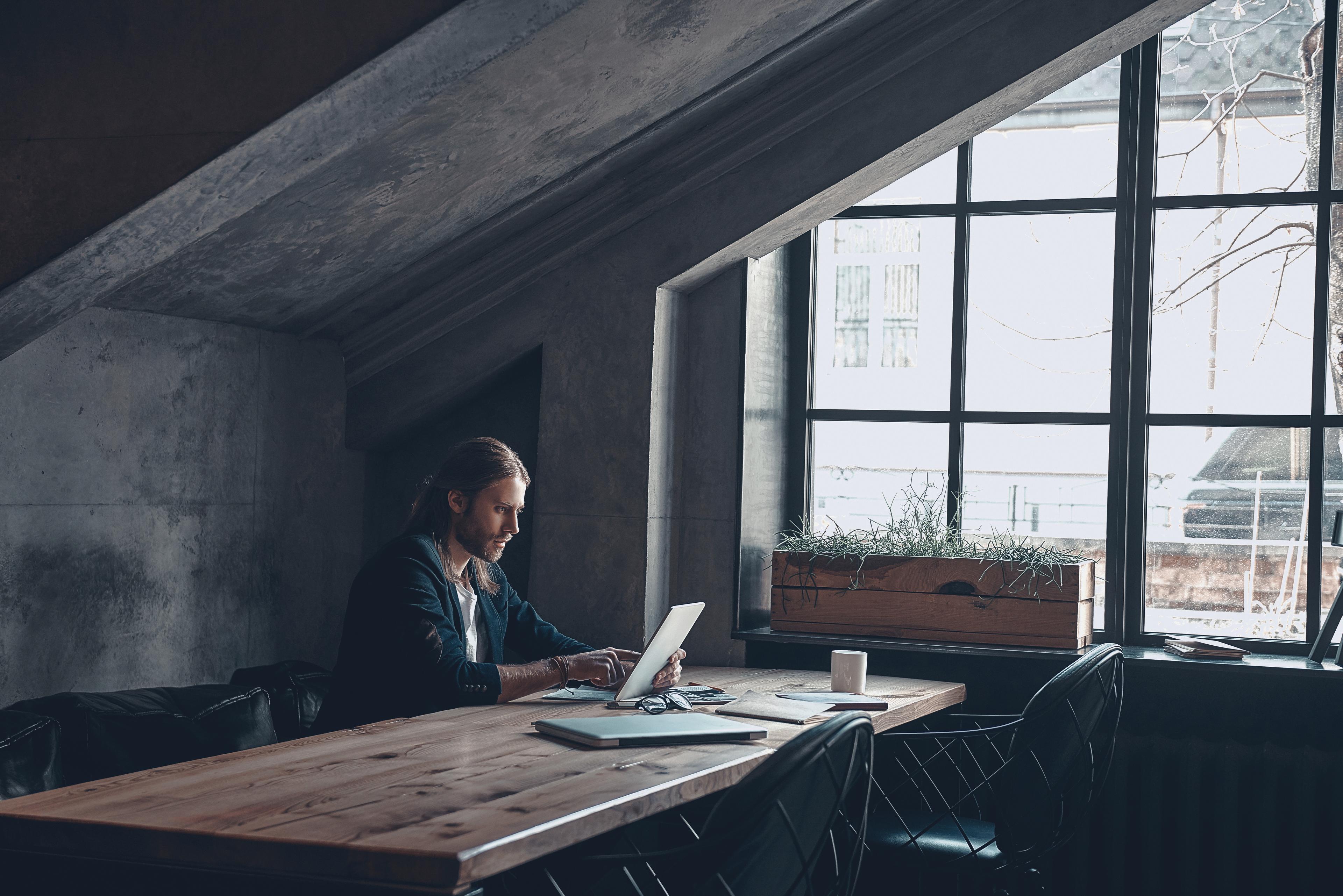 man using a computer